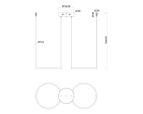 Потолочная чаша Favourite 4591-180-2GD Canopy D180*H40мм
