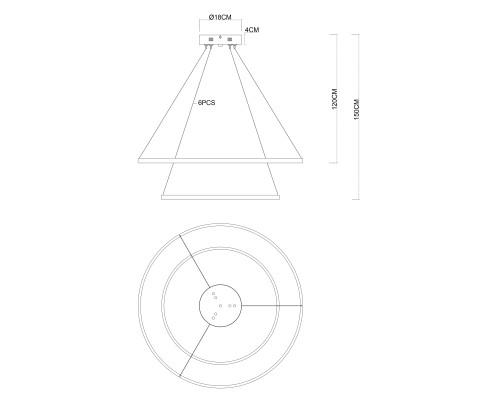 Потолочная чаша Favourite 4591-180-6BL Canopy D180*H40мм