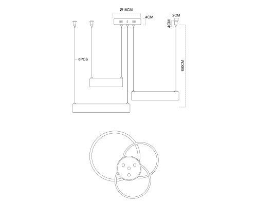 Потолочная чаша Favourite 4591-220-3CH Canopy D220*H40мм