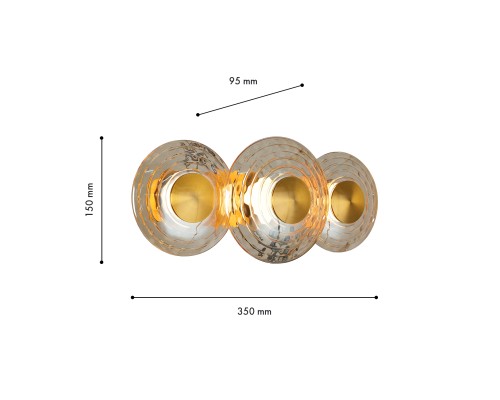Бра Favourite 4641-3W Claros LED*18W, 2052LM, 4000K D95*W350*H150мм