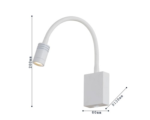 Настенный светильник Favourite 1958-1W Murum 1*LED*3W, 240LM, 3000K , switch D120*W60*H200мм