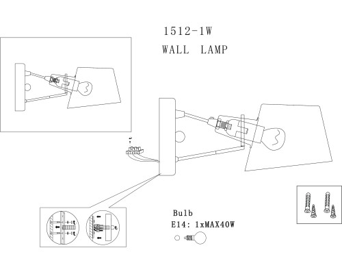 Бра Favourite 1512-1W Eimer 1*E14*40W D260*W135*H135мм