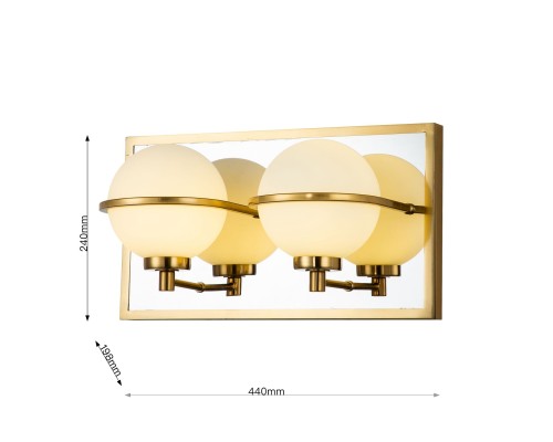 3013-2W, настенный светильник, D200xW440xH240, 2xG9x40W