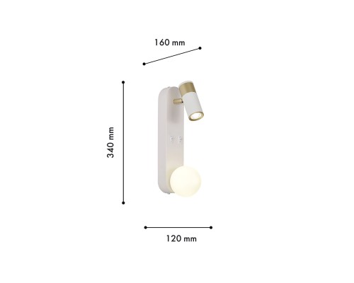 Бра F-Promo 4172-2W Invento 1*G9LED*10W + LED*3W, 157LM, 4000K, выключатель D160*W120*H340мм