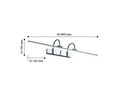 Бра Favourite 2431-3W Strenuus 1*LED*16W, 1280LM, 4000K, IP44 D170*W885*H195мм
