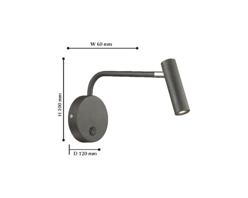 Настенный светильник Favourite 1960-1W Murum 1*LED*3W, 240LM, 3000K , switch D250*W100*H170мм