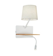 2895-1W, настенный светильник, D245xW285xH420, 1xE27x40W, excluded + 1xLEDx2W, 160LM, 3000K, included, switch, USB