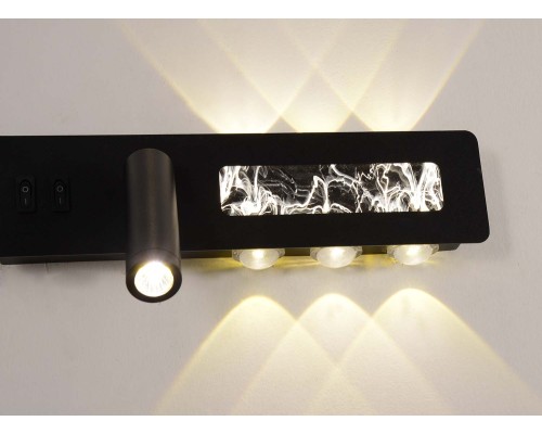 4692-1W, настенный светильник, D70xW280xH130, LEDx6.5W+LEDx16W, 55LM+1470LM, 4000K, included