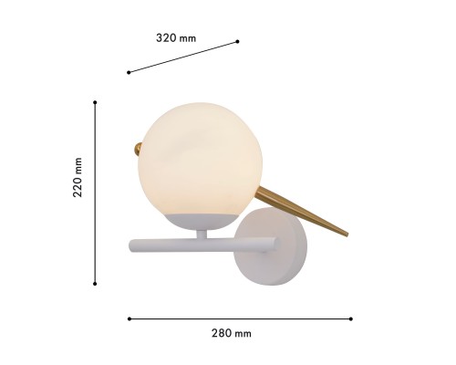 4107-1W, настенный светильник, D320xW150xH220, 1xE27x60W