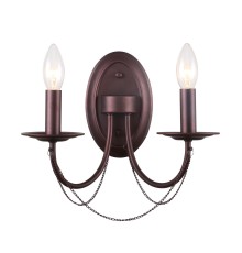 2590-2W, настенный светильник, D210xW330xH260, 2xE14x40W, excluded