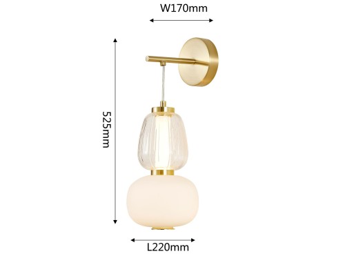 Бра Favourite 4057-1W Bella LED*19W, 1255LM, 3000K D220*W170*H375/525мм