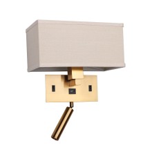 2225-2W, настенный светильник, L280xW140xH220, 1*E27*25W, excluded + 1*LED*2W, 180LM, 4000K, included, USB