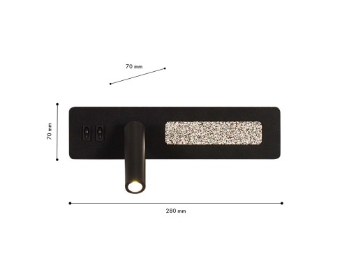 4691-1W, настенный светильник, D70xW280xH130, LEDx6.5W+LEDx3.3W, 85LM+205LM, 4000K, included