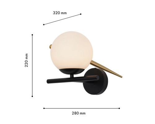 4106-1W, настенный светильник, D320xW150xH220, 1xE27x60W
