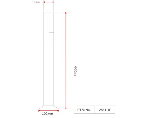 Уличный столб Favourite 2861-1F Pillar 1*LED*7W, 560LM, 3000K, IP54 L50*W50*H600мм