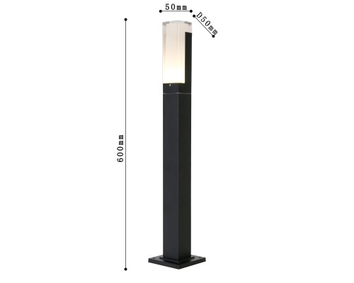 Уличный столб Favourite 2861-1F Pillar 1*LED*7W, 560LM, 3000K, IP54 L50*W50*H600мм