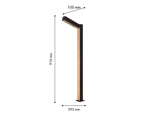 Уличный столб Favourite 4388-1F Stolpe LED*6W, 525LM, 3000K, IP54 L295*W100*H910мм