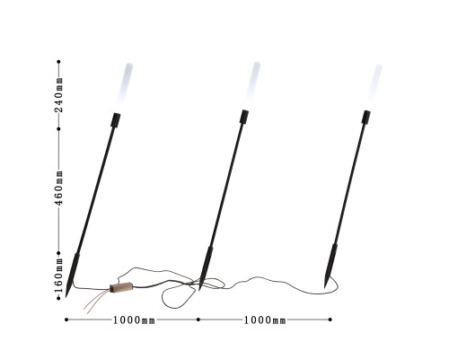 Уличный ландшафтный светильник Favourite 4048-3T Reedy 3*LED*1W, 240LM, 4000K, IP67 D25*H860мм
