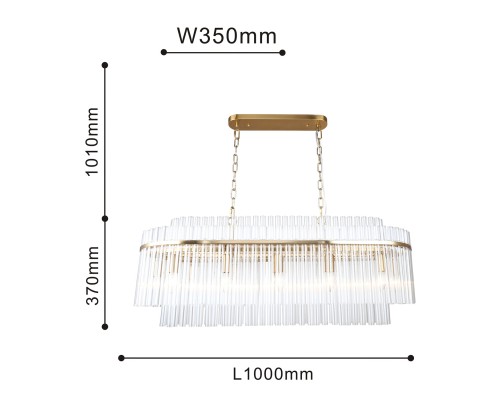 Подвесная люстра Favourite 4203-12P Rubum 12*E14*40W L1000*W350*H520/1380мм