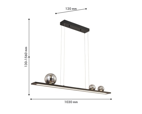 Подвесная люстра Favourite 4548-3P Bilico LED*51W, 1790LM, 4000K L1030*W120*H130/1560мм
