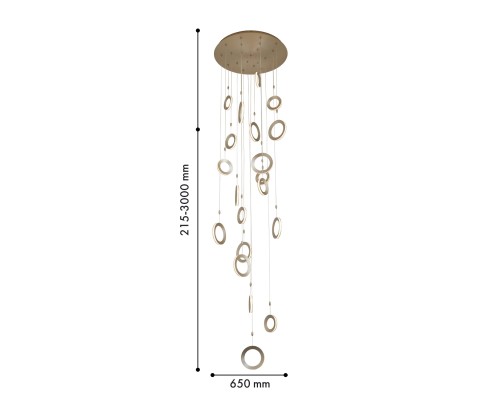 Потолочная люстра Favourite 4322-20P Jongleur 10*LED*7W + 10*LED*5W, 9600LM, 4000K D650*H215/3000мм