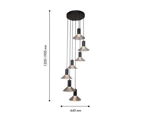 Подвесная люстра F-Promo 4622-7P Feris 7*LED*6W, 3360LM, 3000K D440*H1200/1900мм