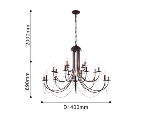 Подвесная люстра F-Promo 2590-20P Plini 20*E14*40W D1400*H890/2890мм