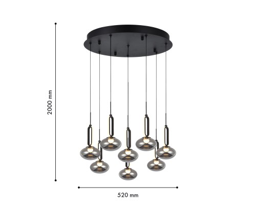 Потолочная люстра Favourite 4284-8P Baron 8*LED*9W, 3600LM, 4000K D520*H2000мм