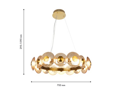 Подвесная люстра Favourite 4641-16P Claros LED*72W, 8217LM, 4000K D700*H295/1590мм