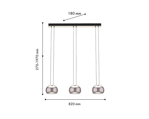 Потолочная люстра Favourite 4376-3P Trendig 3*LED*7W, 1470LM, 4000K, CRI>90 L820*W180*H270/1970мм