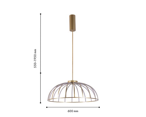 Подвесная люстра Favourite 4286-6P Vertex LED*60W, 5700LM, 4000K D600*H500/1900мм