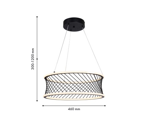 Подвесная люстра F-Promo 4436-2P Korg LED*40W, 4300LM, 3000-6000K, пульт D460*H300/1200мм