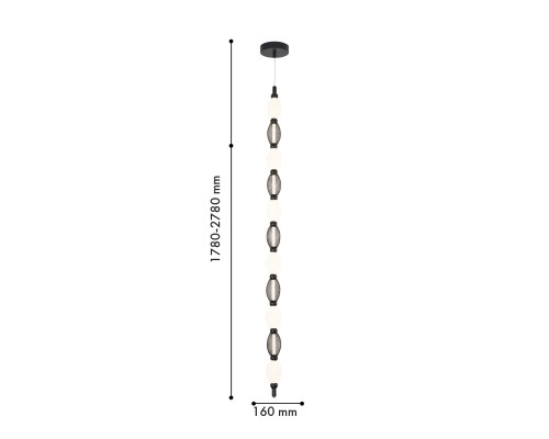 Потолочная люстра Favourite 4560-1PC Perler LED*18W, 1080LM, 4000K D160*H1780/2780 + D505*H890/1775 + D965*H820/1725мм