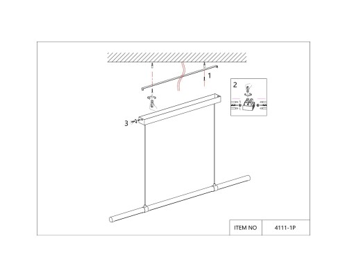 4111-1P, подвесная люстра, L1200xW35xH100/1200, LEDx35W, 2300LM, 4000K