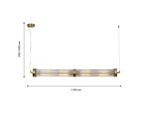 Подвесная люстра Favourite 4092-4P Trompa 4*E27*60W L1150*W120*H200/1200мм