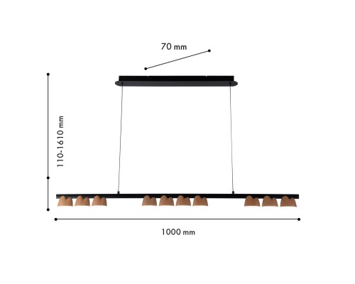 Подвесная люстра Favourite 4266-10P Interline LED*48W, 2065LM, 4000K L1350*W70*H110/1610мм