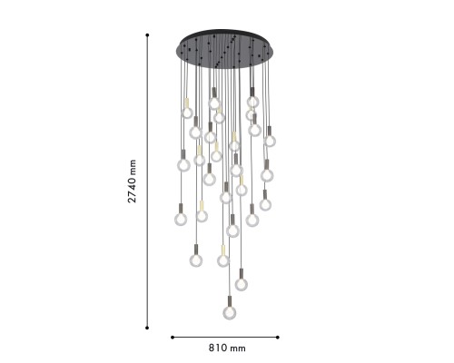 Потолочная люстра Favourite 4378-27P Kula 27*LED*3.5W, 6305LM, 4000K, CRI>90 D810*H2740мм
