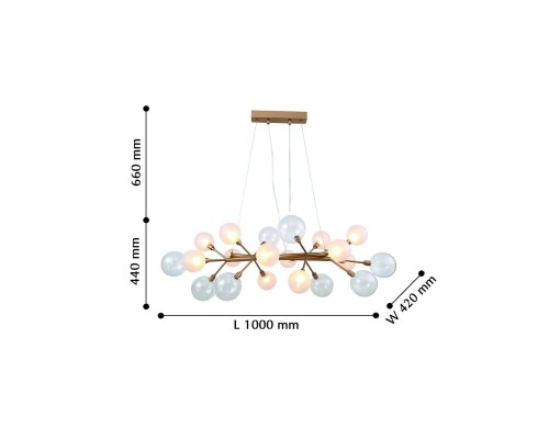 Подвесная люстра Favourite 2515-12P Babylon 12*G9*40W L1000*W420*H440/1100мм