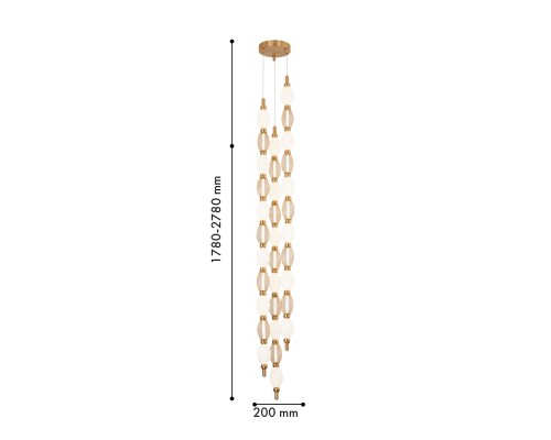 Потолочная люстра Favourite 4559-3PC Perler 3*LED*18W, 2910LM, 4000K D200*H1780/2780 + D650*H890/1775 + D1980*H820/1725мм