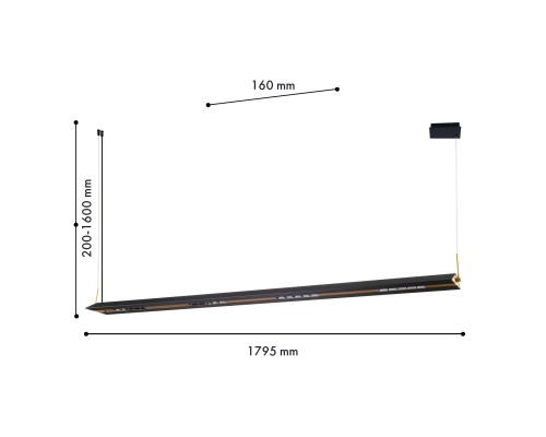 Подвесная люстра Favourite 4398-18P Norman LED*40W, 3500LM, 3000K/4700K/6500K, IP20 L1795*W160*H200/1600мм