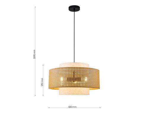 4768-3P, подвесная люстра, D500xH310/2090, 3xE27x40W, excluded