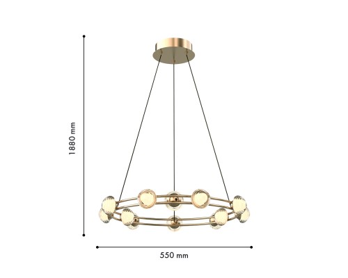 Подвесная люстра Favourite 4382-12P Rondell 12*LED*3.3W, 2800LM, 4000K, CRI>90 D550*H1880мм