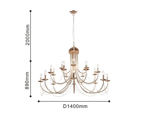 Подвесная люстра F-Promo 2591-20P Plini 20*E14*40W D1400*H890/2890мм