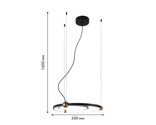 Подвесная люстра Favourite 4569-1P Tornado LED*40W, 2600LM, 4000K D500*H1600мм