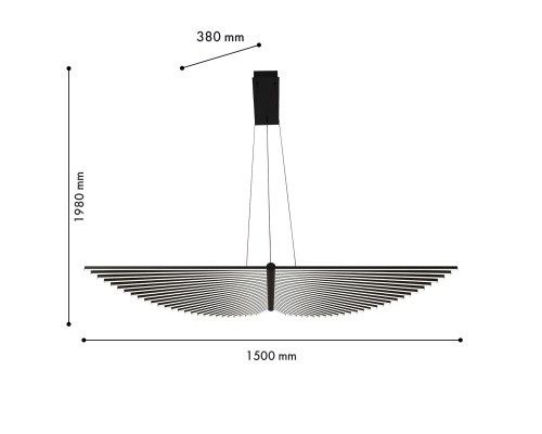 Подвесная люстра Favourite 4381-1P Vingar LED*120W, 7200LM, 4000K, CRI>90 L1500*W380*H1980мм
