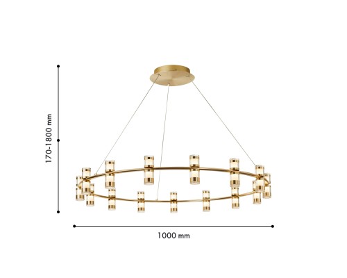 Подвесная люстра Favourite 4323-15P Ampullen 15*LED*3W, 3600LM, 4000K D1000*H170/1800мм