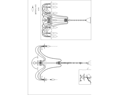 Подвесная люстра F-Promo 2163-7P Chateau 7*E14*40W D730*H470/1170мм