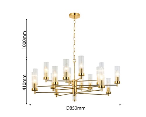 Подвесная люстра Favourite 2673-16P Aesthetic 16*E14*40W D850*H410/1410мм