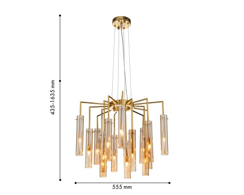 Подвесная люстра Favourite 4500-15P Orgel 15*G9*25W D555*H435/1635мм