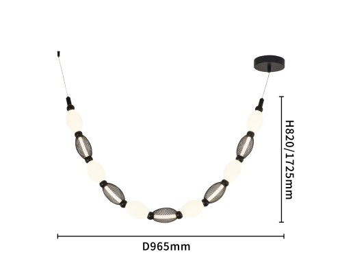 Потолочная люстра Favourite 4560-1PC Perler LED*18W, 1080LM, 4000K D160*H1780/2780 + D505*H890/1775 + D965*H820/1725мм